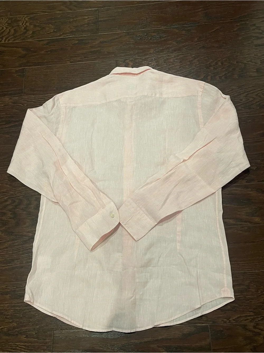 ETON Men DRESS SHIRT Size 17/43 LINEN PINK CHAMBRAY Slim FIT NEW